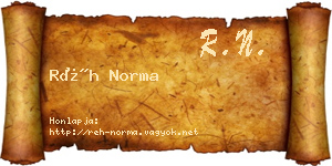 Réh Norma névjegykártya